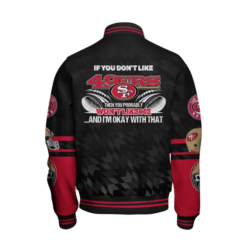 San Francisco 49ers Varsity Jacket Back View