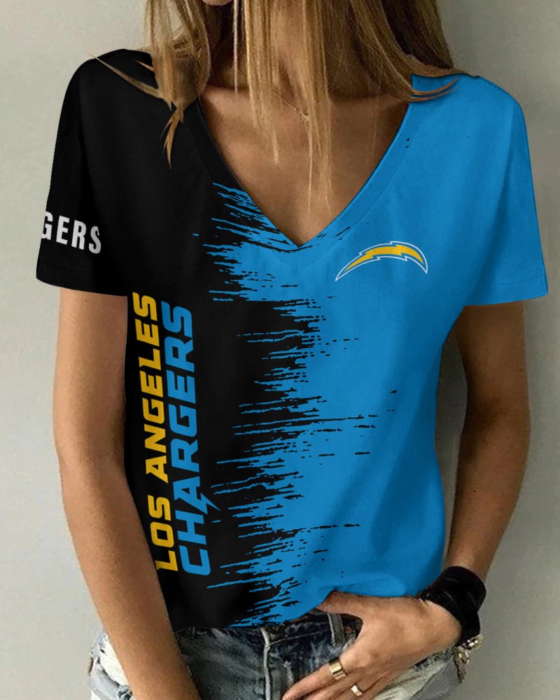Los Angeles Chargers Summer V-Neck Women T-Shirt