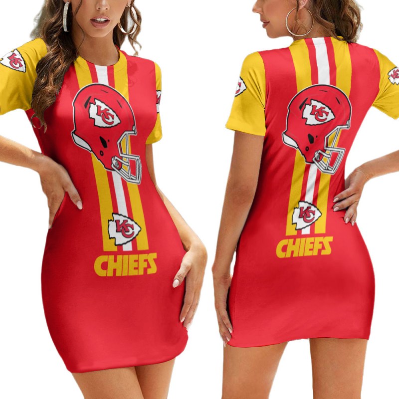 Kansas City Chiefs Sleeve Bodycon Mini Dress
