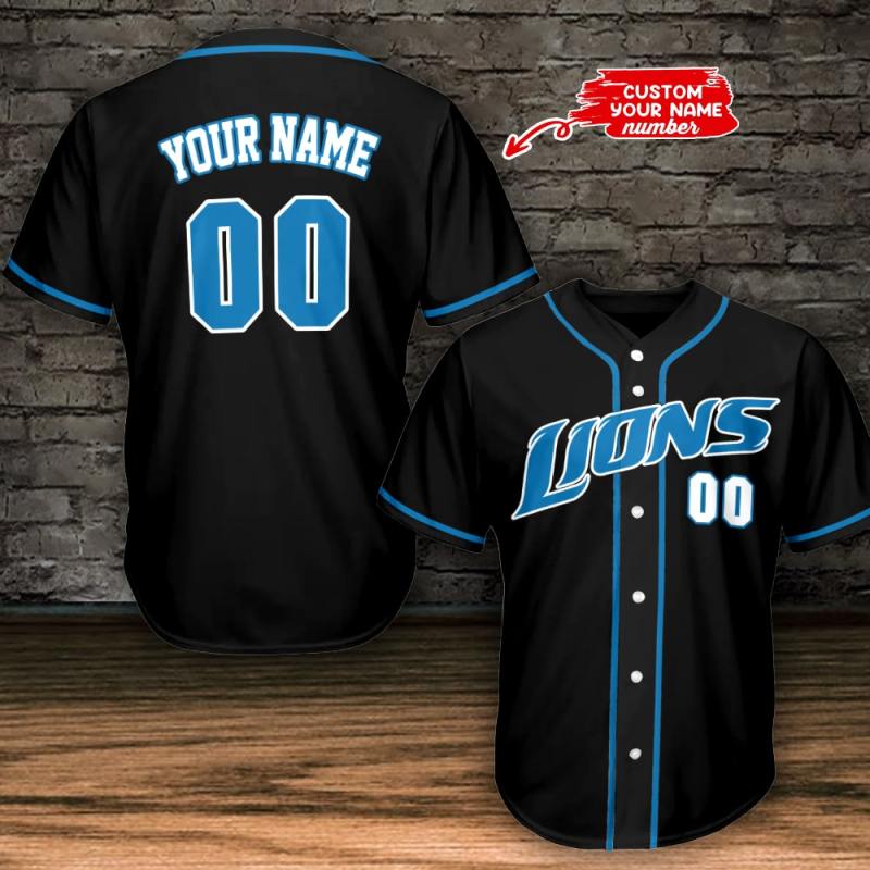 Detroit Lions Personalized Baseball Jersey
