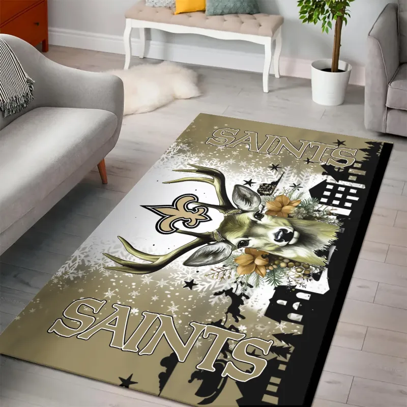 New Orleans Saints Christmas Rectangle Rug