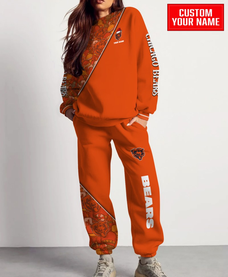 Chicago Bears Christmas Pattern Sweatshirt and Sweatpants
