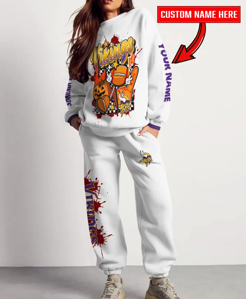 Minnesota Vikings Halloween Sweatshirt and Sweatpants Set