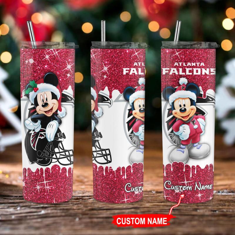 Atlanta Falcons Personalized Glitter Tumbler 4