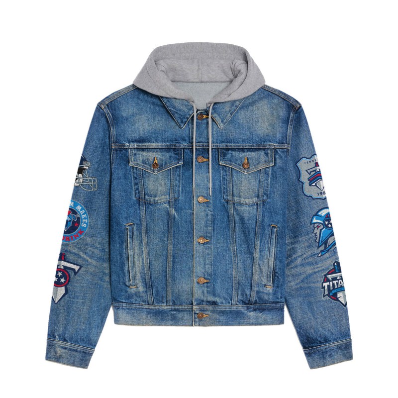 Tennessee Titans Premium Hooded Denim Jacket back design