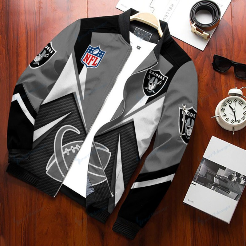 Las Vegas Raiders Personalized Bomber Jacket Back