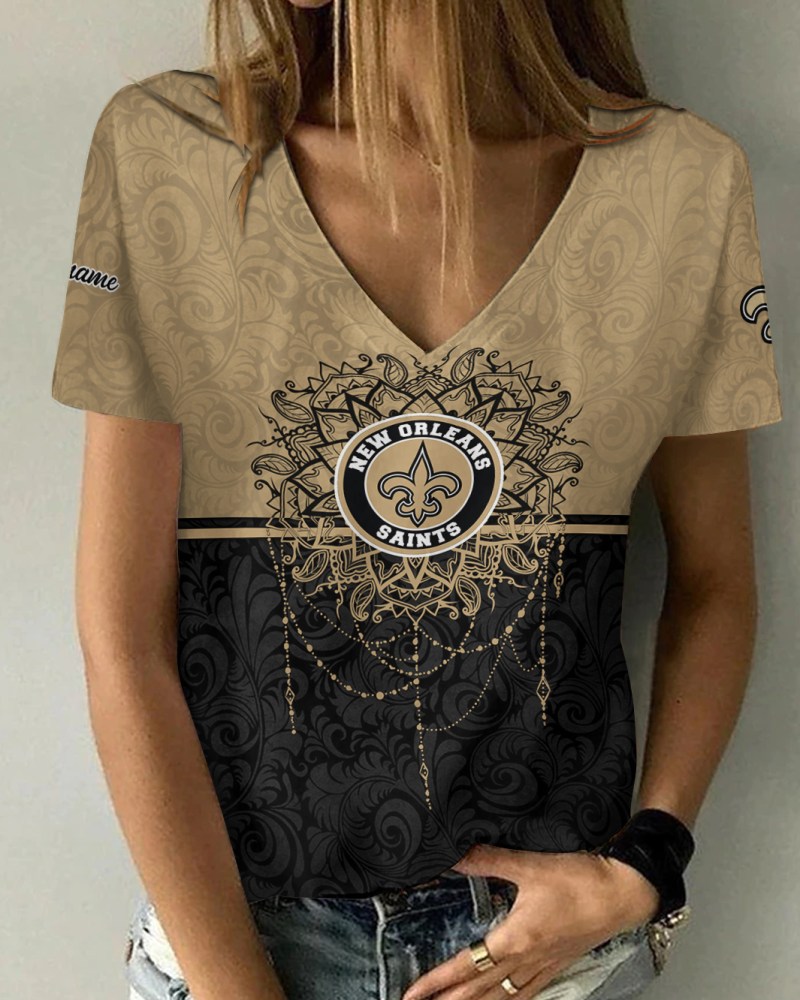 New Orleans Saints V-neck T-shirt Image 1