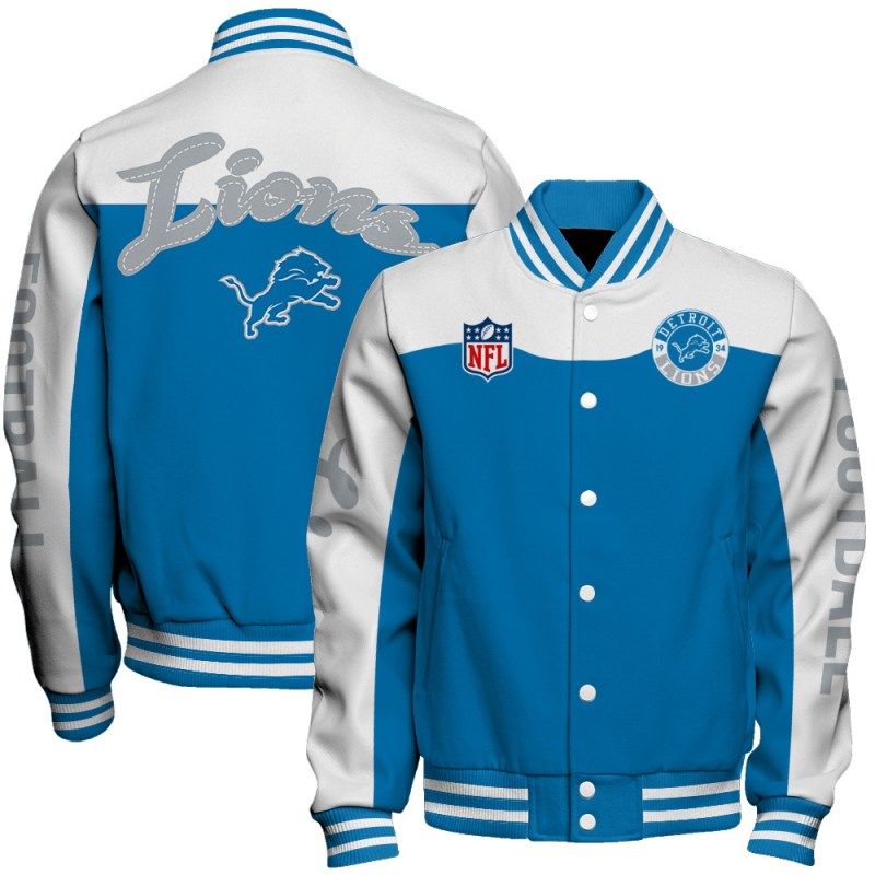 Detroit Lions Varsity Jacket Front View