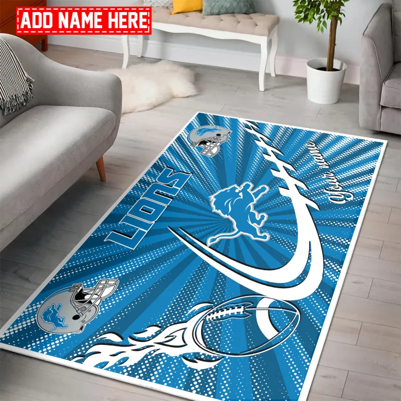 Detroit Lions Personalized Rectangle Rug