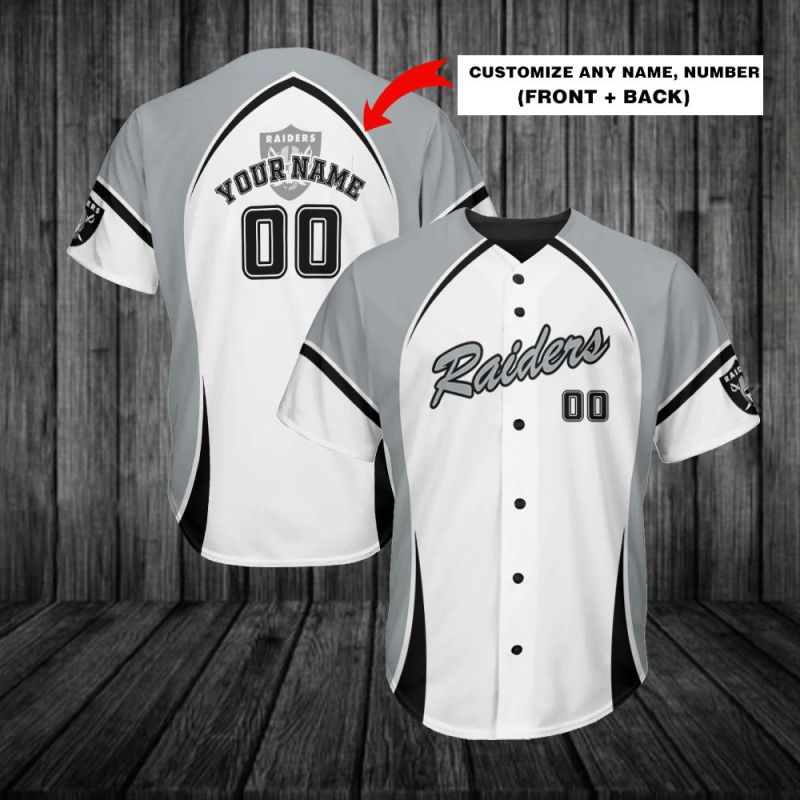 Las Vegas Raiders Personalized Baseball Jersey