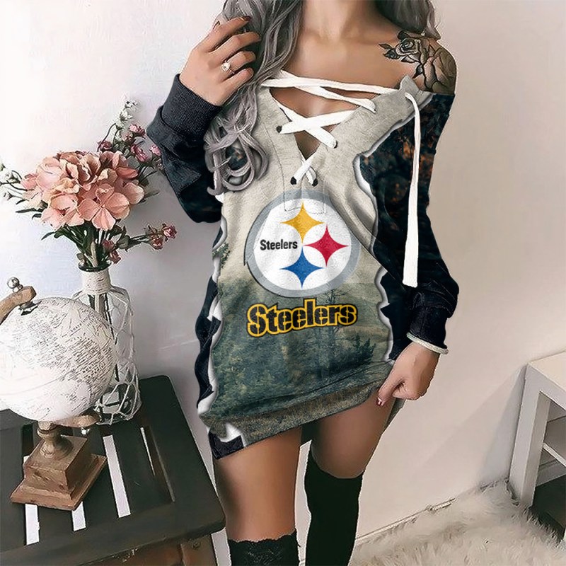 Pittsburgh Steelers Lace-Up Sweatshirt
