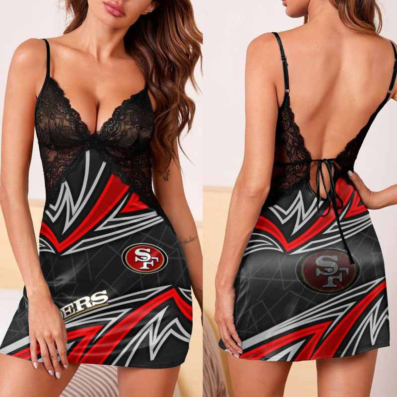 San Francisco 49ers Lace Back Strap Dress Detail