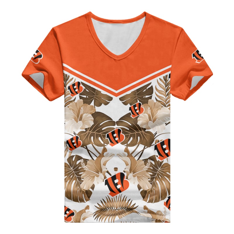Front View of Cincinnati Bengals V-neck T-shirt