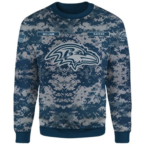 Baltimore Ravens Personalized All Over Sweater Pattern