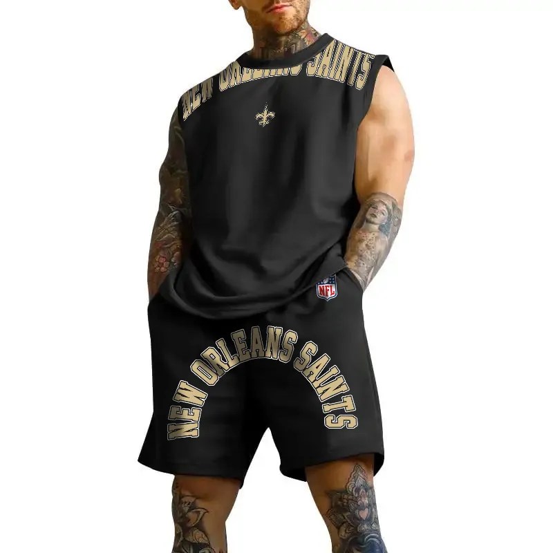 New Orleans Saints Combo Men Jersey Tank Top and Shorts