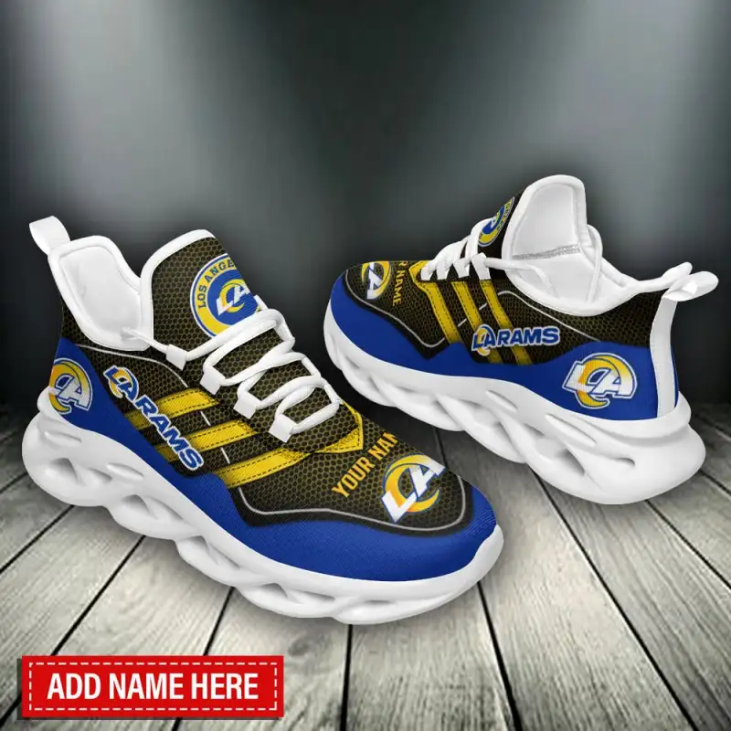 Los Angeles Rams Yezy Sneakers Close Up