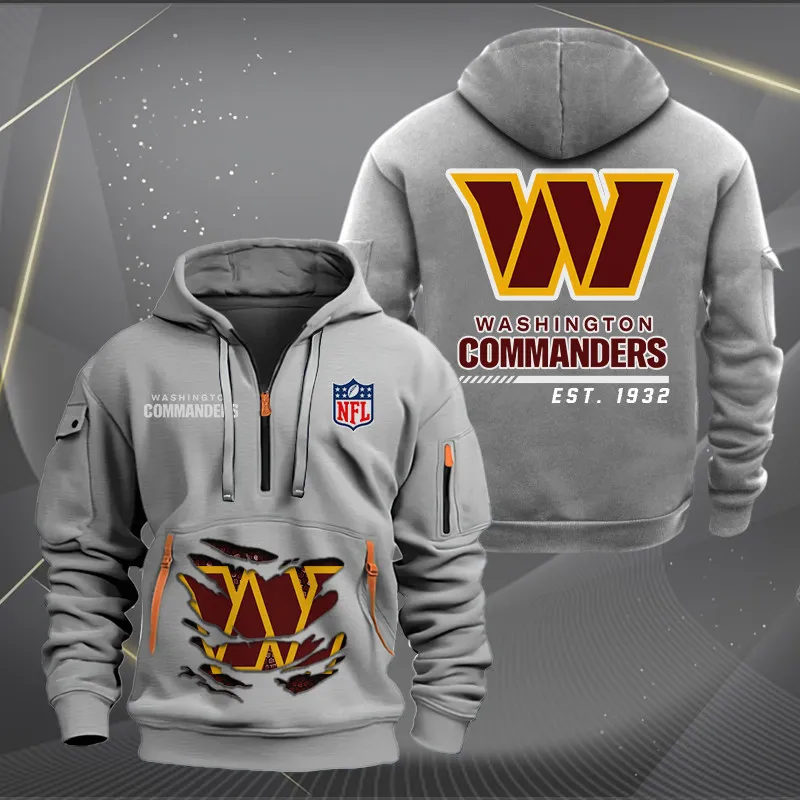 Washington Commanders Quarter Zip Hoodie - Front View