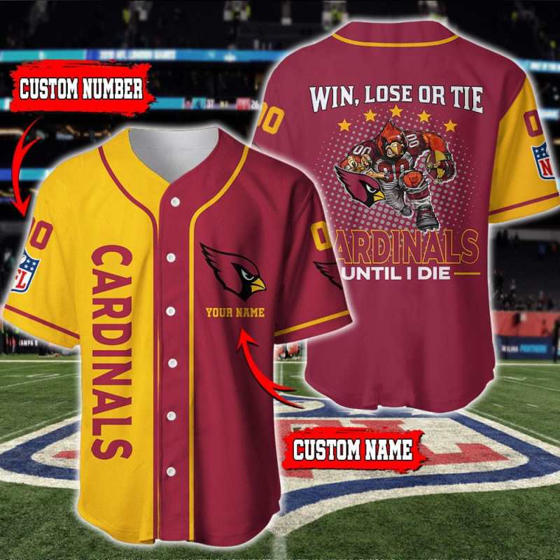 Arizona Cardinals Personalized Baseball Jersey