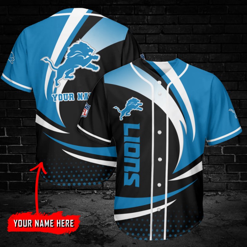 Detroit Lions Personalized Baseball Jersey