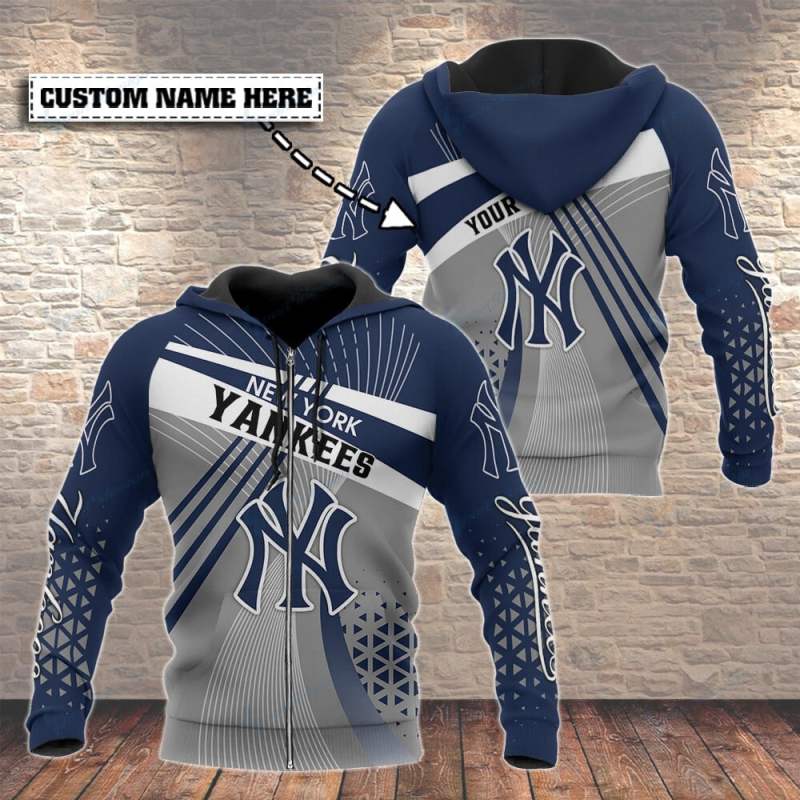 New York Yankees Personalized Hoodie Back View