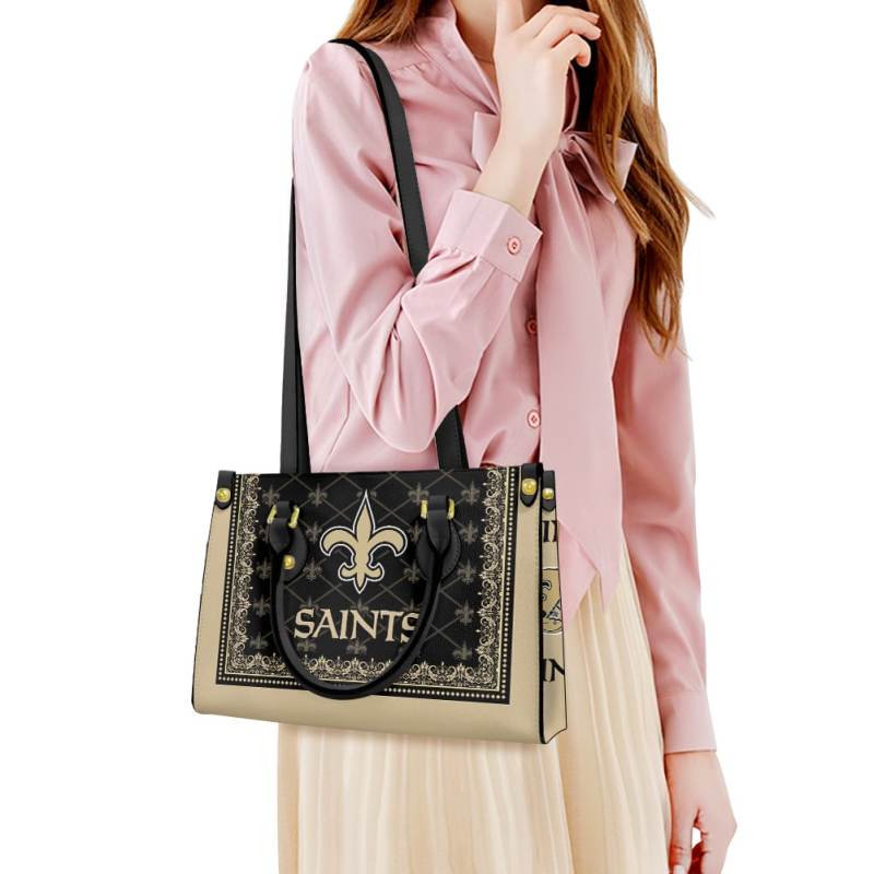 New Orleans Saints Leather Hand Bag - Front View