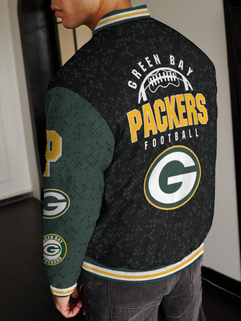 Green Bay Packers Varsity Jacket Back View