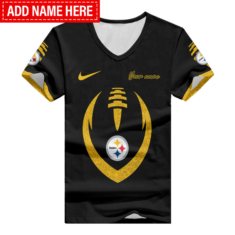 Pittsburgh Steelers Personalized Summer V-neck Women T-shirt