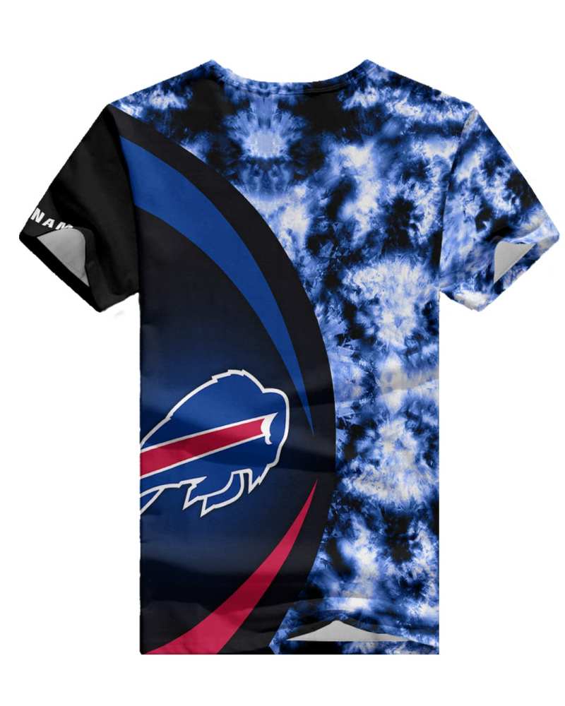 Buffalo Bills Personalized V-neck T-shirt Back View
