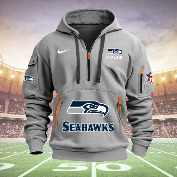 Seattle Seahawks Quarter Zip Hoodie 8