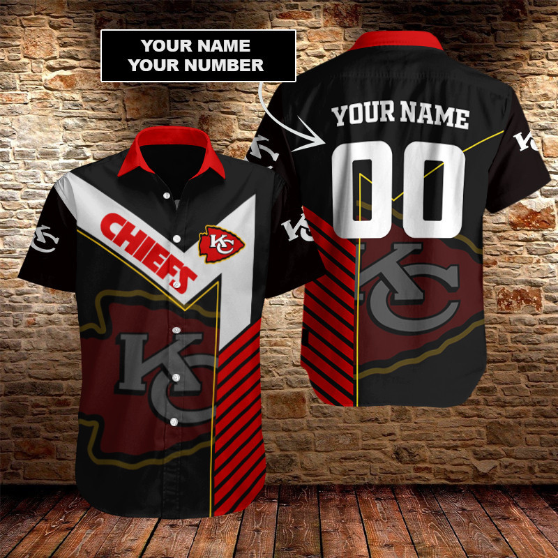 Kansas City Chiefs Personalized Button Shirt Sizing Chart