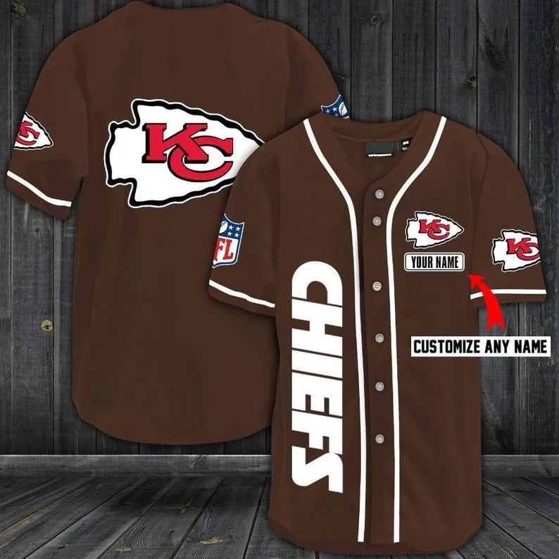 Kansas City Chiefs Baseball Jersey Front View
