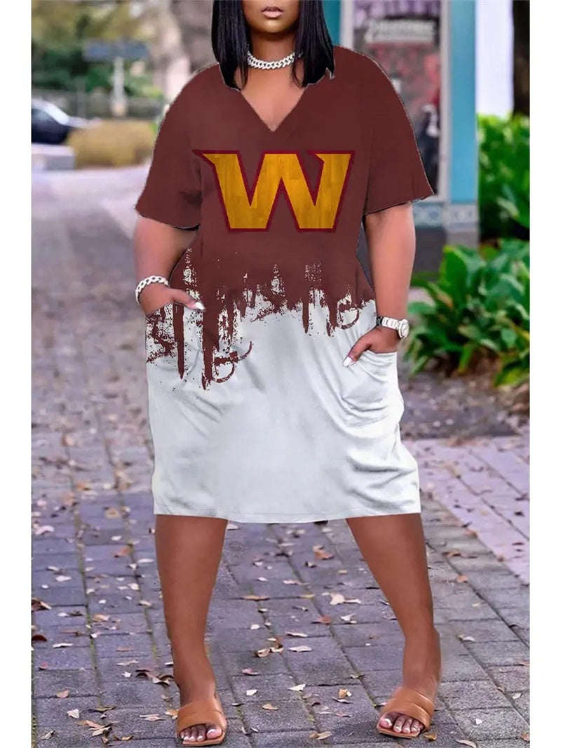 Washington Commanders V-neck Dress