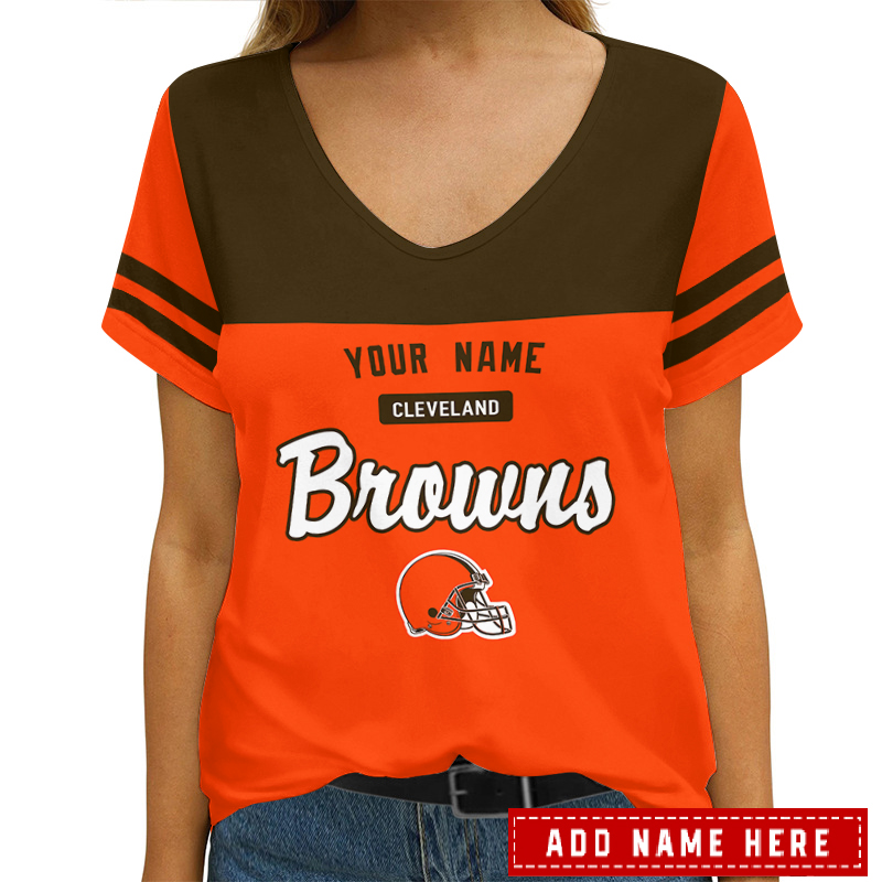 Cleveland Browns Personalized V-neck Women T-shirt