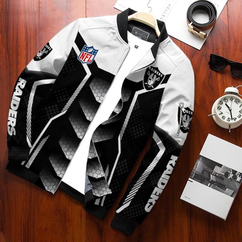 Las Vegas Raiders Personalized Bomber Jacket - Detail View