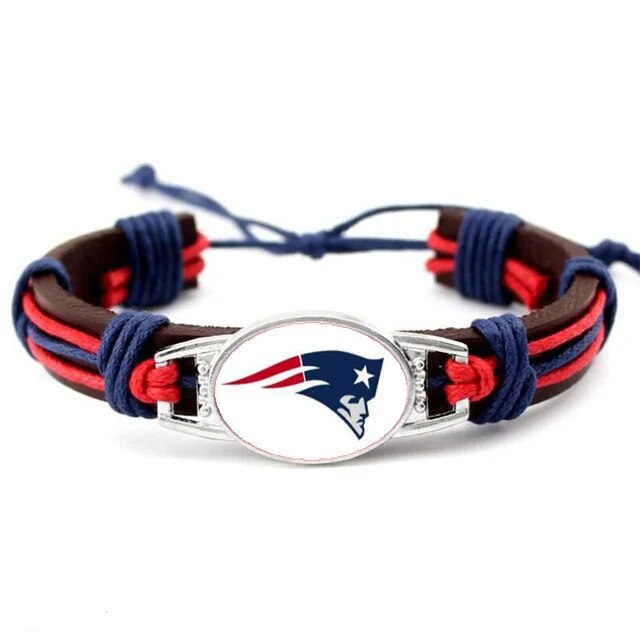 New England Patriots Leather Bracelet