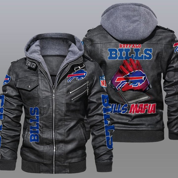 Buffalo Bills Leather Jacket Front
