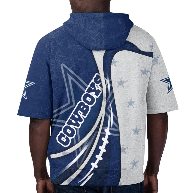 Dallas Cowboys Short Sleeve Hoodie Front View