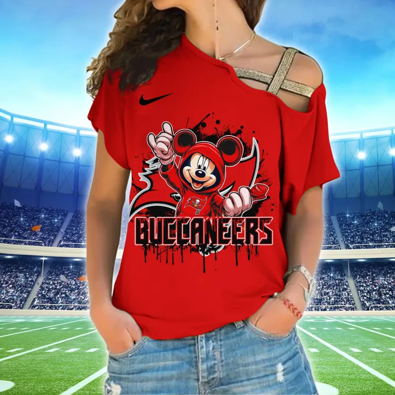 Tampa Bay Buccaneers Cross Strap Shoulder Shirt Front View