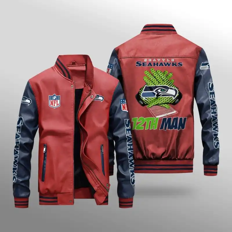 Seattle Seahawks Leather Bomber Jacket
