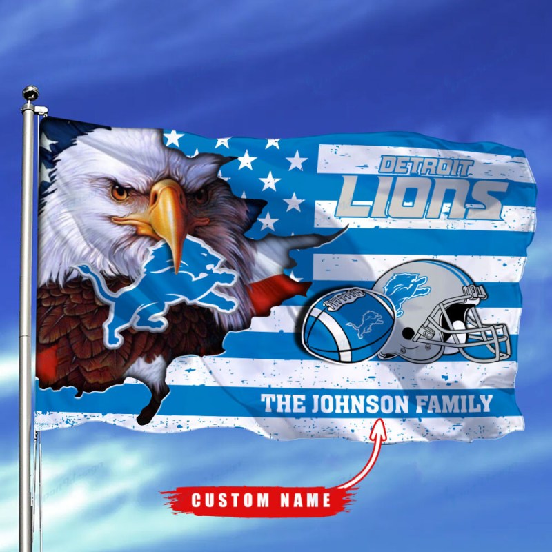 Detroit Lions Custom Name Flag