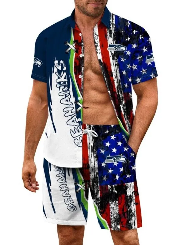 Seattle Seahawks Hawaiian Shirt and Shorts