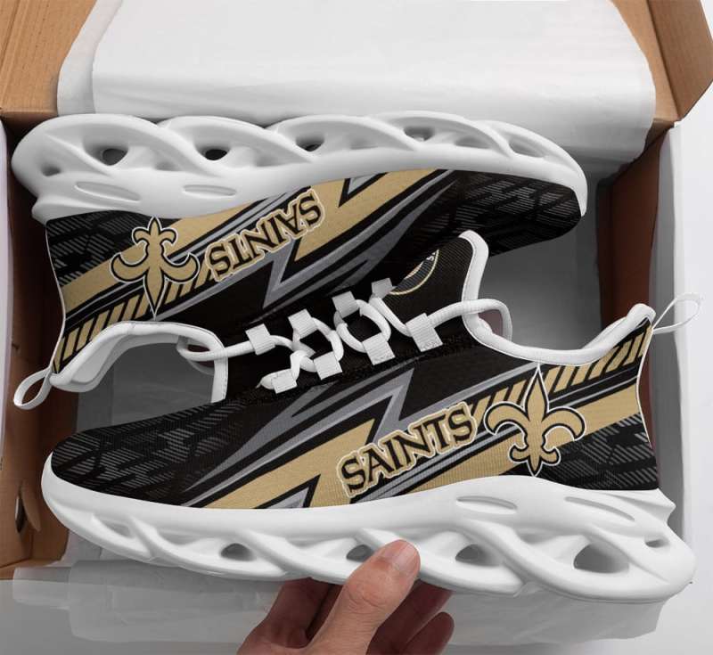 New Orleans Saints Yezy Running Sneakers Side View