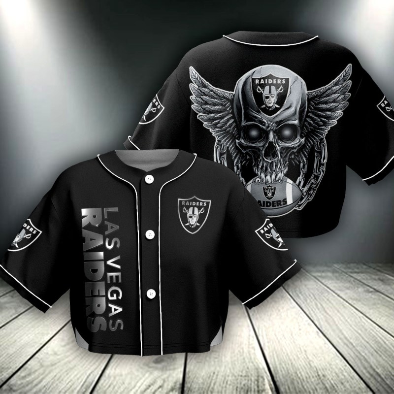 Las Vegas Raiders Crop Top Baseball Jersey