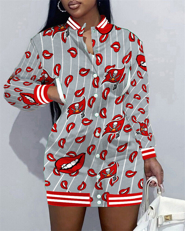 Tampa Bay Buccaneers Women Button Down Jacket Dress