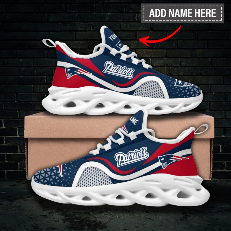 New England Patriots Personalized Yezy Running Sneakers Side View