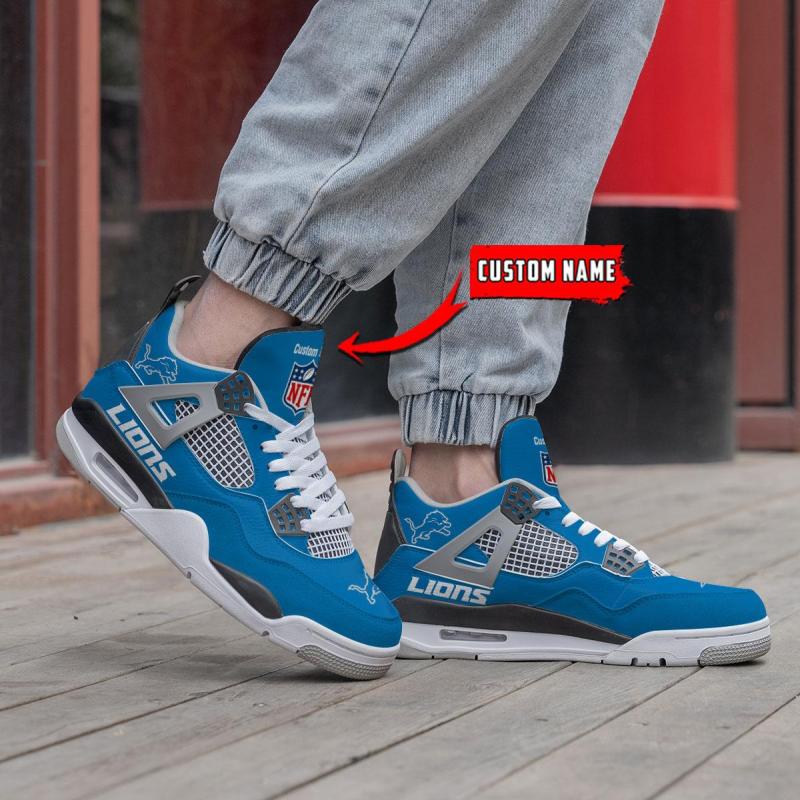Detroit Lions AJ4 Sneaker Mockup 5