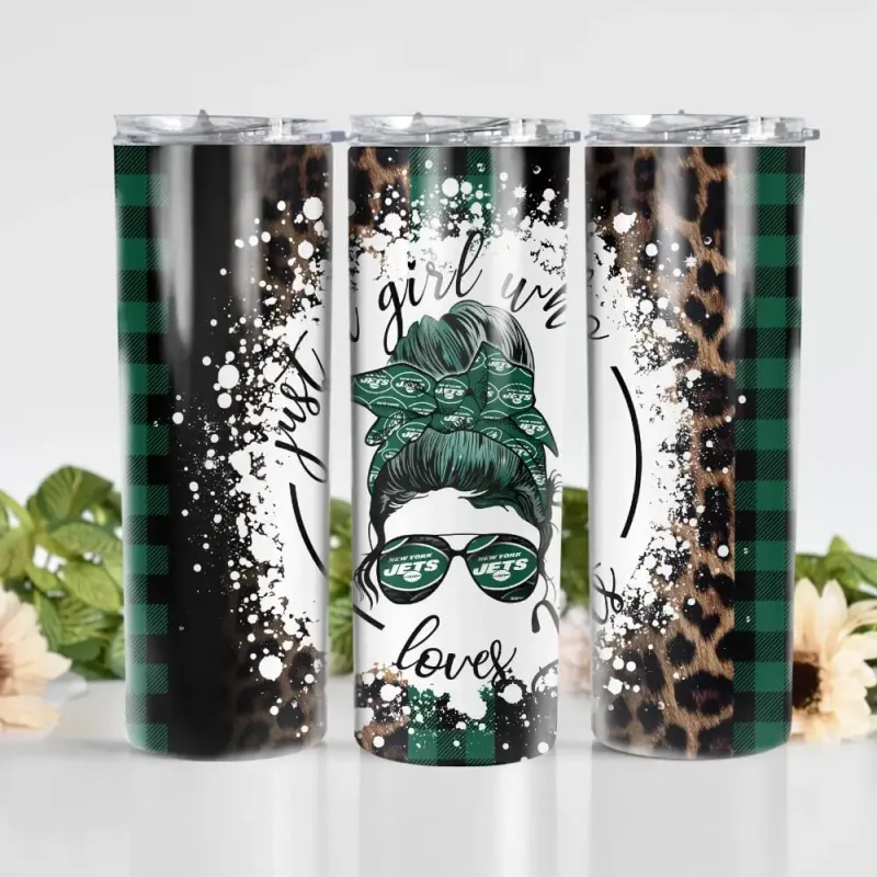 New York Jets Glitter Tumbler