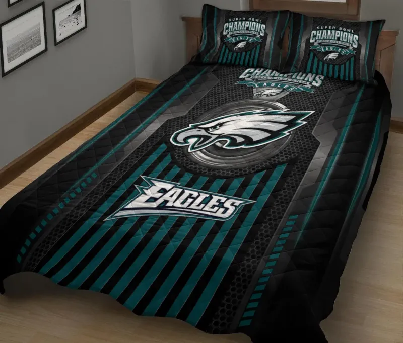 Philadelphia Eagles Quilt Set - Close Up