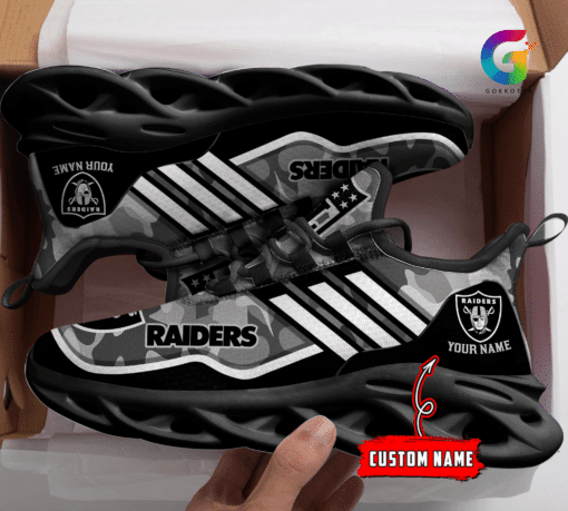 Las Vegas Raiders Personalized Yezy Running Sneakers