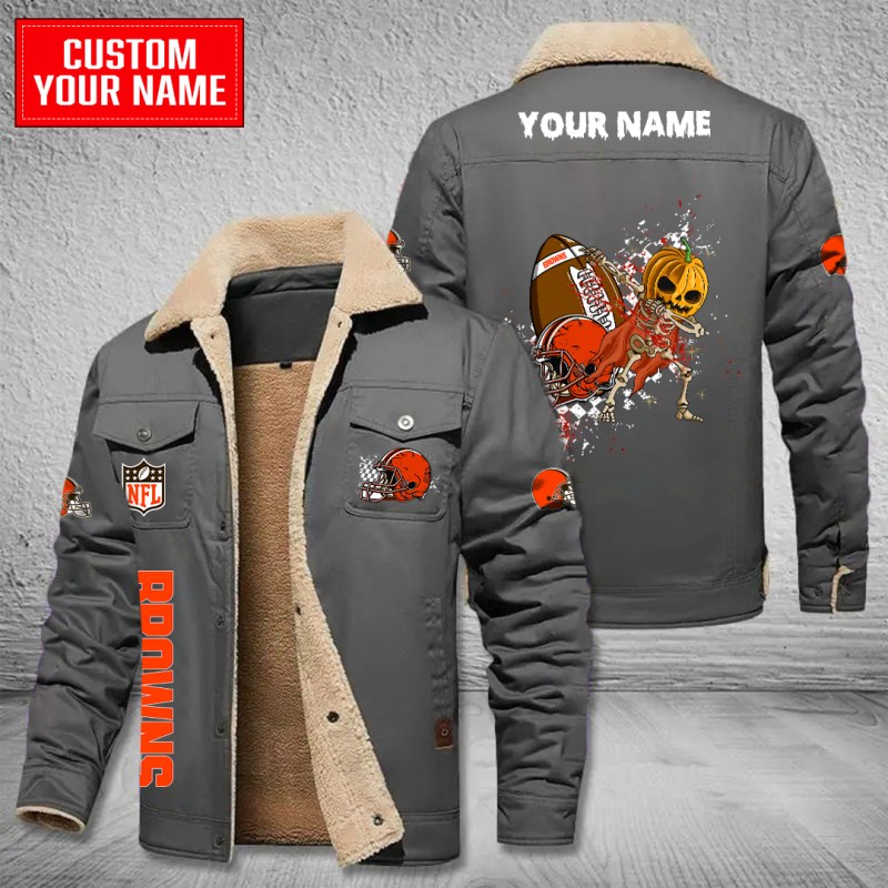 Cleveland Browns Bomber Jacket Gray